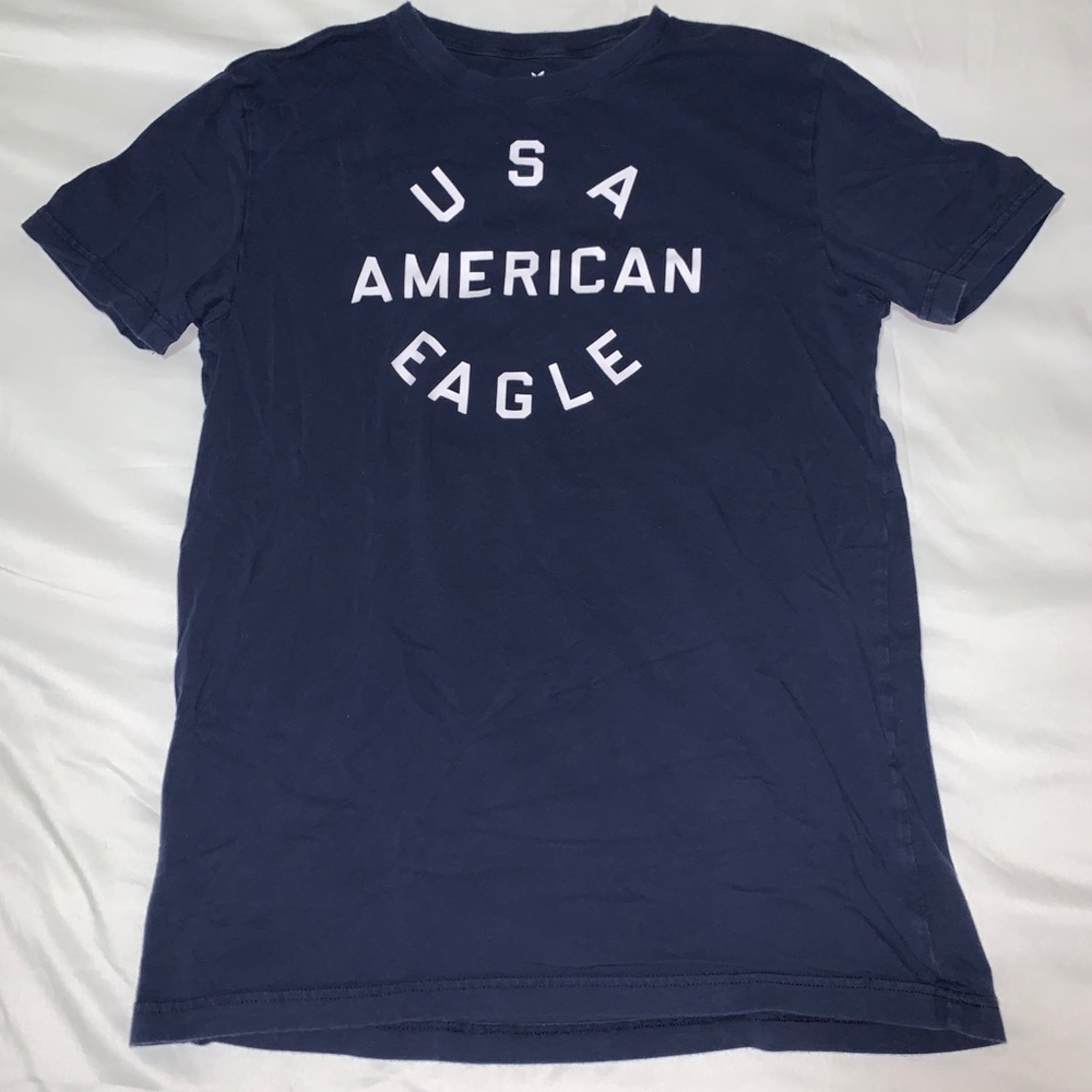 American Eagle Blue Short Sleeve Shirt Medium